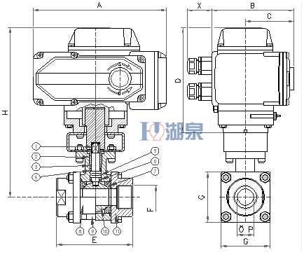 電動絲扣球閥Q911F-16P型號，圖片，原理