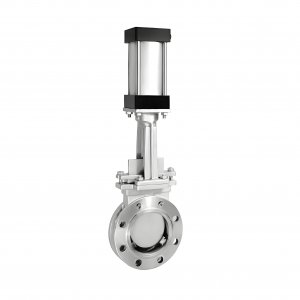 氣動(dòng)對(duì)夾式刀閘閥PNI.0 DN200的，材質(zhì)碳鋼